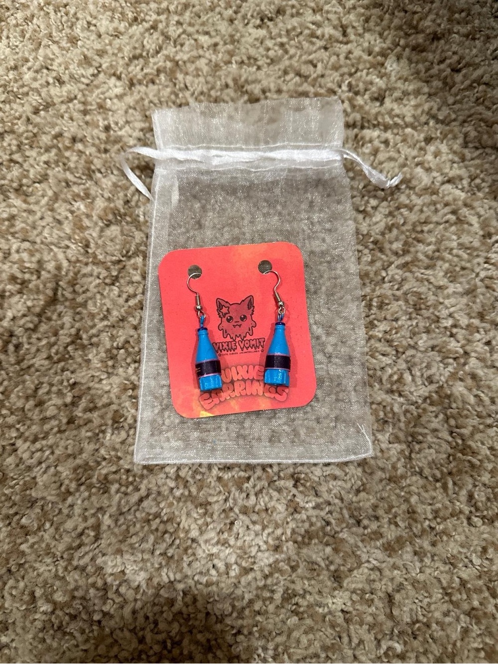 Blue Bottle Dangle Earrings for Kids